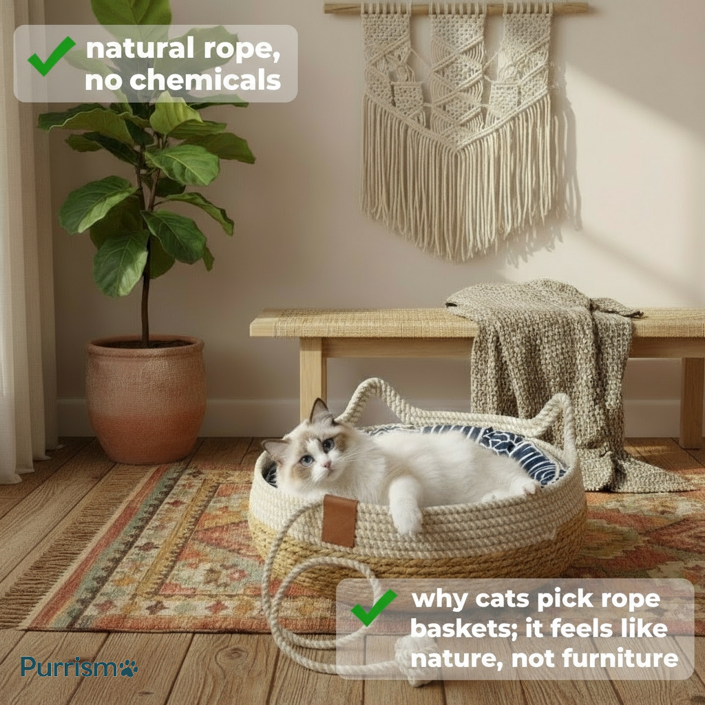 The Purrismo™ Natural Cat Basket